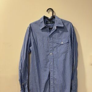 Ralph Lauren Blue and White Striped Casual Shirt